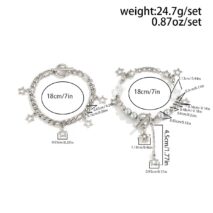 Trendy Layered Toggle Clasp Star Pendant Tassel Bracelet Set - ArtGalleryZen
