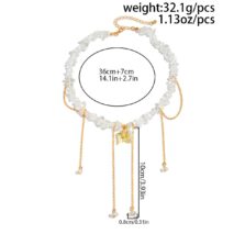 Trendy Peace Dove Pendant Clear Turquoise Beaded Tassel Necklace - ArtGalleryZen