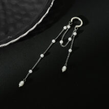 Trendy Pearl Long Chain Tassel Ear Cuff Earring - ArtGalleryZen