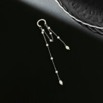 Trendy Pearl Long Chain Tassel Ear Cuff Earring - ArtGalleryZen