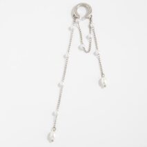 Trendy Pearl Long Chain Tassel Ear Cuff Earring - ArtGalleryZen