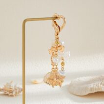 Trendy Shell Starfish Pearl Bowknot Pendant Heart Keychain - ArtGalleryZen