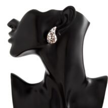 Trendy Silver Tone Leopard Waterdrop Stud Earrings - ArtGalleryZen