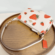 Trendy Strawberry Leather Shoulder Bag - ArtGalleryZen