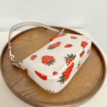 Trendy Strawberry Leather Shoulder Bag - ArtGalleryZen
