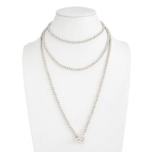 Trendy Waterdrop Pendant Beaded Long Chain Necklace - ArtGalleryZen