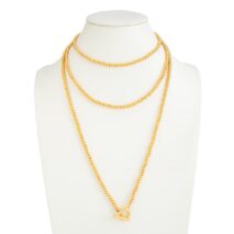 Trendy Waterdrop Pendant Beaded Long Chain Necklace - ArtGalleryZen