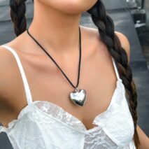 Velvet Cord String Heart Pendant Necklace - ArtGalleryZen
