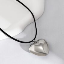 Velvet Cord String Heart Pendant Necklace - ArtGalleryZen