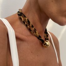 Vintage Ball Charm Leopard Choker Necklace - ArtGalleryZen