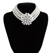 Vintage Chunky Layered Pearl Beaded Necklace Bracelet - ArtGalleryZen