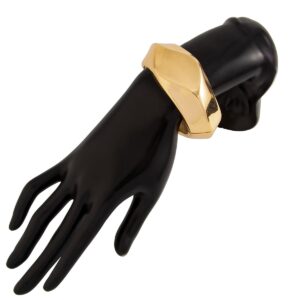 Vintage Gold Silver Plated Irregular Polygon Bangle Bracelet - ArtGalleryZen