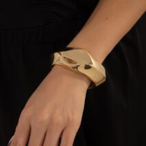 Vintage Gold Silver Plated Irregular Polygon Bangle Bracelet - ArtGalleryZen