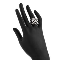 Vintage Hollow Pattern Square Open Ring - ArtGalleryZen