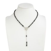 Vintage Toggle Clasp Crystal Tassel Y Necklace - ArtGalleryZen