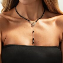 Vintage Toggle Clasp Crystal Tassel Y Necklace - ArtGalleryZen