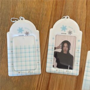 Winter Snowflake Kpop Keychain Photocard Holder - ArtGalleryZen
