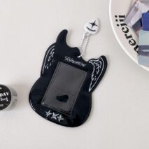 Y2K Guitar Shaped TXT Kpop Keychain Photocard Holder - ArtGalleryZen