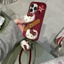 Y2K Plush Sanrio Hello Kitty iPhone Case With Accessories - ArtGalleryZen