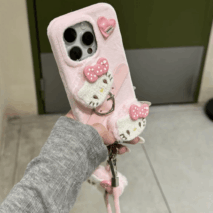 Y2K Plush Sanrio Hello Kitty iPhone Case With Accessories - ArtGalleryZen