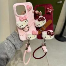 Y2K Plush Sanrio Hello Kitty iPhone Case With Accessories - ArtGalleryZen