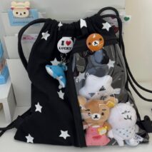 Y2k Star Kpop Fan Display Drawstring Backpack - ArtGalleryZen