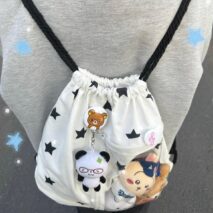 Y2k Star Kpop Fan Display Drawstring Backpack - ArtGalleryZen