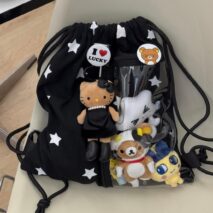 Y2k Star Kpop Fan Display Drawstring Backpack - ArtGalleryZen