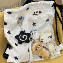 Y2k Star Kpop Fan Display Drawstring Backpack - ArtGalleryZen