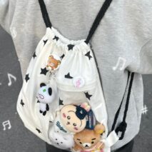 Y2k Star Kpop Fan Display Drawstring Backpack - ArtGalleryZen