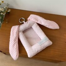 Chic Bunny Ear Polka Dot Fabric Kpop Keychain Photocard Holder - Image 9