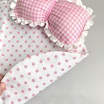 Cute Kitty Polka Dot Fabric Placemat | Sweet Gift – ArtGalleryZen - Image 2