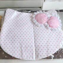 Cute Kitty Polka Dot Fabric Placemat | Sweet Gift – ArtGalleryZen - Image 5