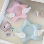 Cute Star Wing Polka Dot Fabric Coaster | Kawaii Home Gift