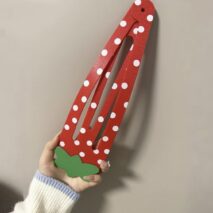 Extra Large Strawberry Hair Clips | Oversized Pink Polka Dot Safety Pin Barrettes - Image 2