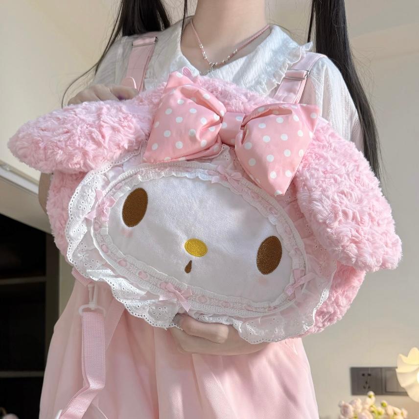 Sweet My Melody Bowknot Plush Backpack Sweet My Melody Bowknot Plush Backpack - Image 1