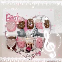 Handmade Pink and Brown Polka Dot Pearl Heart Press on Nails Short False Nails - Image 6