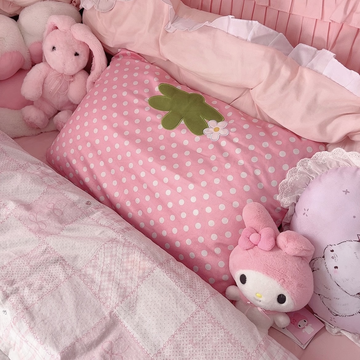 pillow cover Pink Strawberry Pillow Cover.