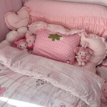 Pink Strawberry Plush Zippered Pillow Cover - Image 2