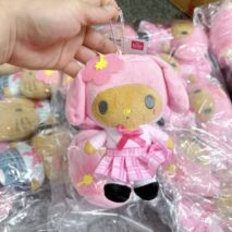 Cute Sanrio Hello Kitty My Melody Kuromi High School Girl Plush Keychain Doll Pouch - Image 7