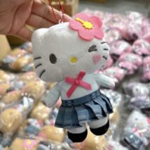 Cute Sanrio Hello Kitty My Melody Kuromi High School Girl Plush Keychain Doll Pouch - Image 2