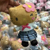 Cute Sanrio Hello Kitty My Melody Kuromi High School Girl Plush Keychain Doll Pouch - Image 6