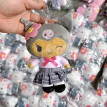 Cute Sanrio Hello Kitty My Melody Kuromi High School Girl Plush Keychain Doll Pouch - Image 8
