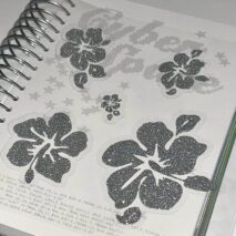 Glitter Hibiscus Flower Butterfly Diy Sticker - Image 4