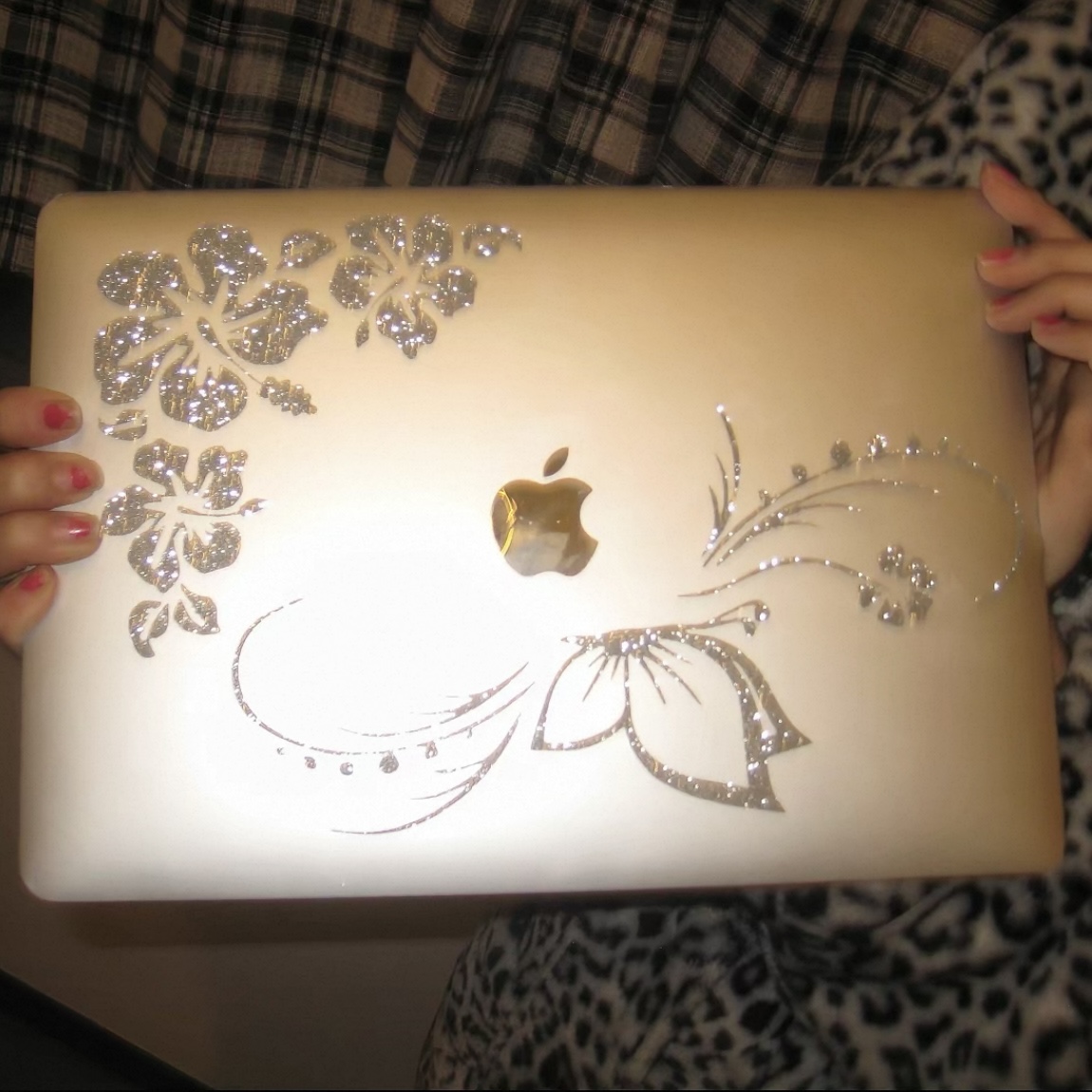 Screenshot Glitter Hibiscus Flower Butterfly Diy Sticker - Image 1