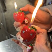 Cute Strawberry Lighter With Hello Kitty Charm (No Gas) - Image 3