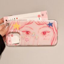 Chic Starry-Eyed Girl iPhone Case - Image 3