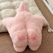 Pink Star Plush Pillow - Cute Kawaii Blushing Star Butt Cushion
