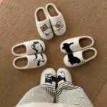 Plush Cartoon Dog & Cat Slippers | Cozy Indoor House Shoes