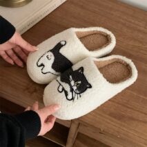 Plush Cartoon Dog & Cat Slippers | Cozy Indoor House Shoes - Image 6